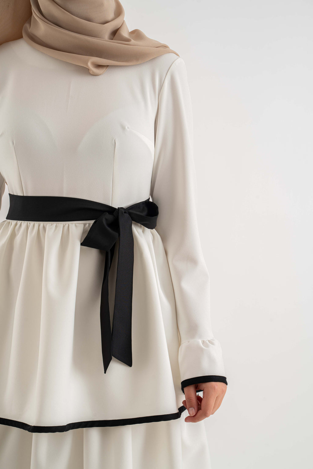 The Lyn White Modest Dress Modest Dresses, Abaya, Long Sleeve dress!