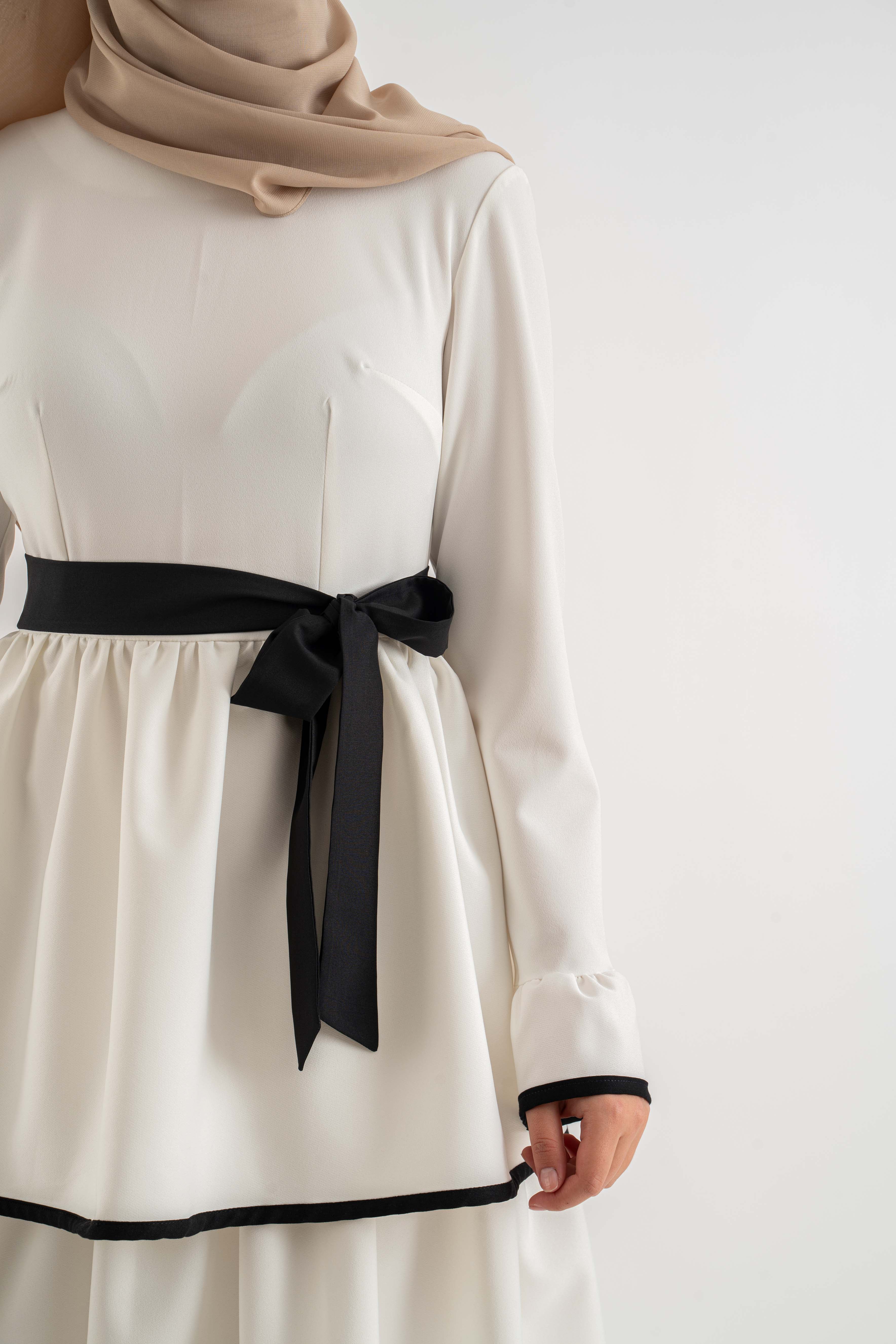 The Lyn White Modest Dress Modest Dresses, Abaya, Long Sleeve dress!