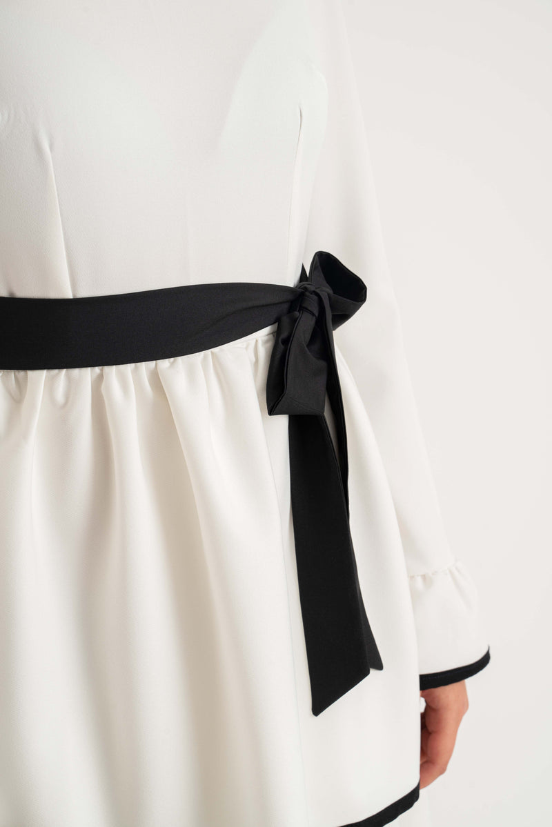 The Lyn White Modest Dress Modest Dresses, Abaya, Long Sleeve dress!