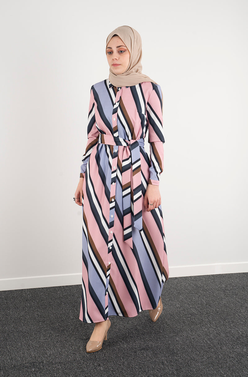 Wavy Blended Dress - Modest Dresses, Abaya, Long Sleeve dress!