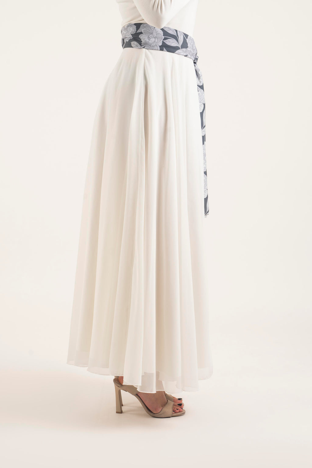 White Wave Skirt- Modest Dresses, Abaya, Long Sleeve dress!