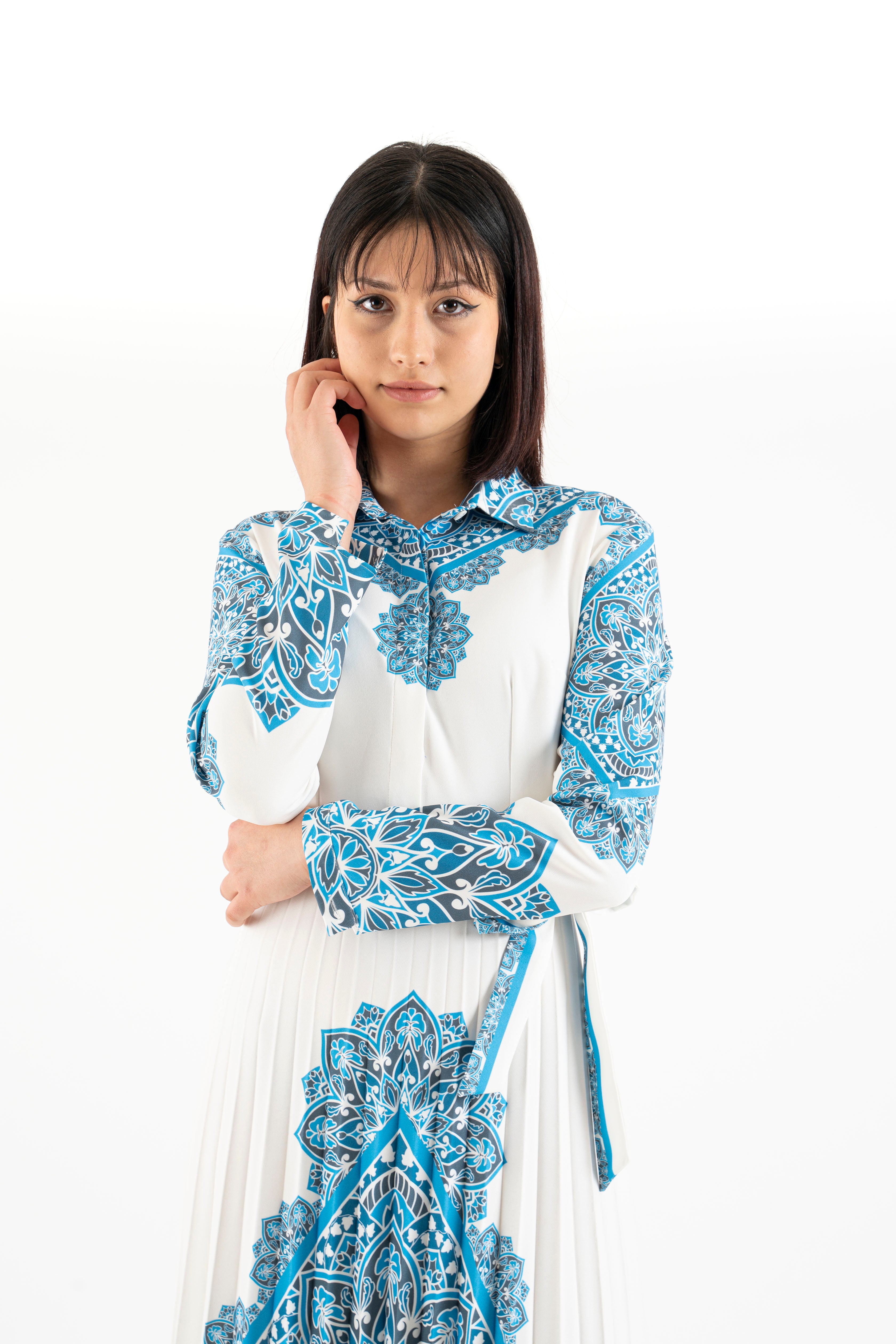 Beige pleat dress - Modest Dresses, Abaya, Long Sleeve dress!