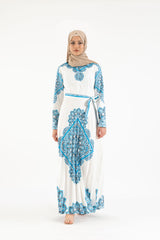 Beige pleat dress - Modest Dresses, Abaya, Long Sleeve dress!