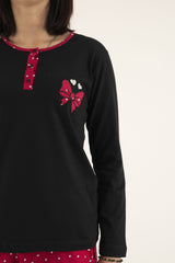 Women’s Cotton  long sleeve top lightweight sleepwear Pajama set-21