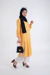 Yellow Maxi shirt - Modest Dresses, Abaya, Long Sleeve dress!