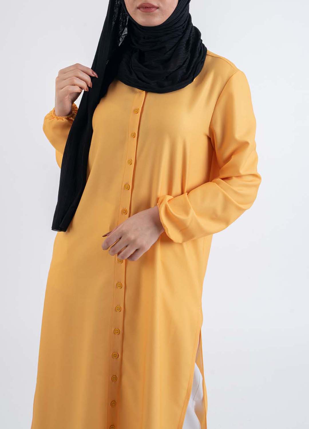 Yellow Maxi shirt - Modest Dresses, Abaya, Long Sleeve dress!