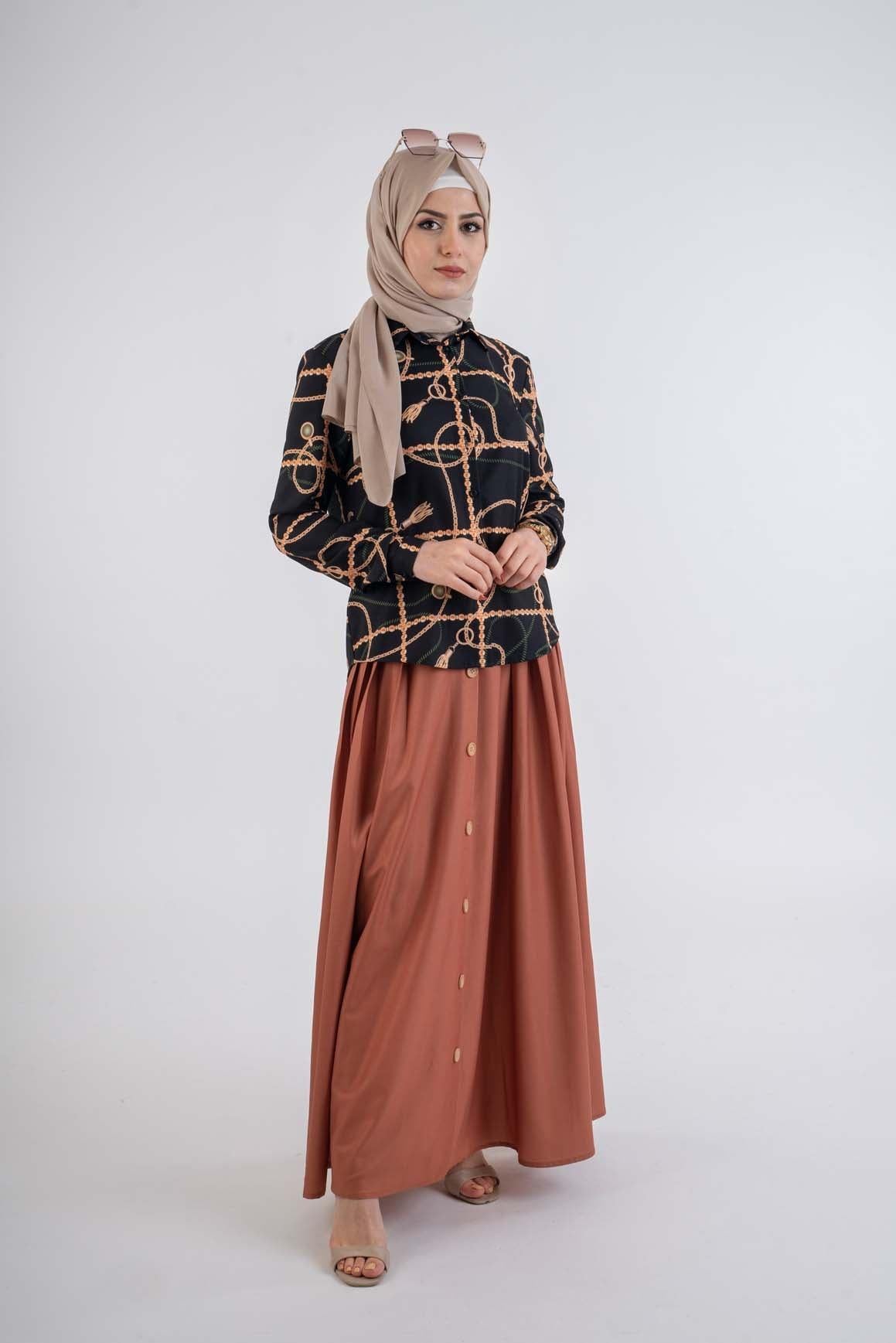 Black Chains Shirt - Modest Dresses, Abaya, Maxi, Long Sleeve dress!