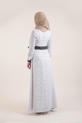 Black Print Dress - Modest Dresses, Abaya, Maxi, Long Sleeve dress!
