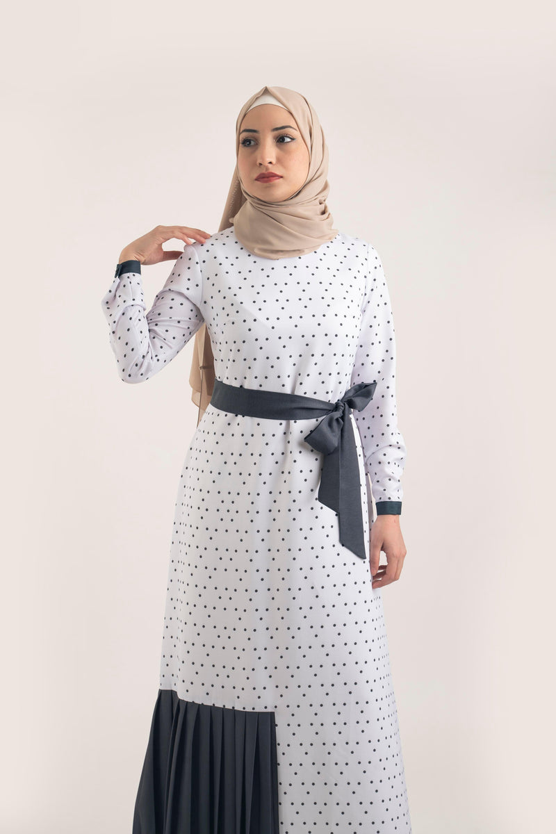 Black Print Dress - Modest Dresses, Abaya, Maxi, Long Sleeve dress!