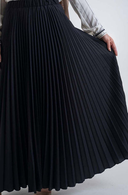 Black pleat skirt - Modest Dresses, Abaya, Maxi, Long Sleeve dress!