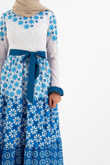 Alameda floral, Women's Modest Dress, abaya, long sleeve maxi dress!