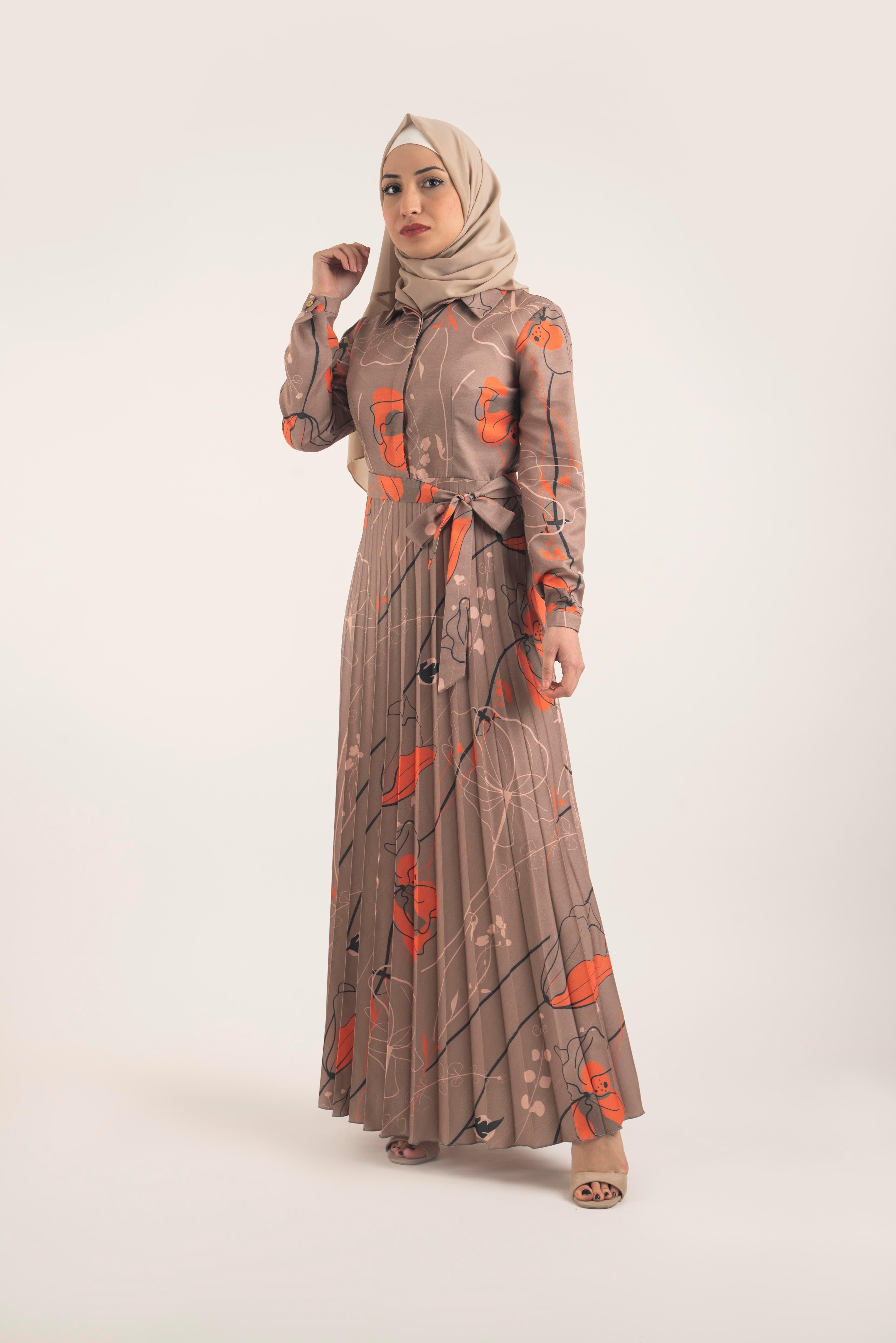 Brown Oak Dress - Modest Dresses, Abaya, Maxi, Long Sleeve dress! TOLAVITA Brown Oak Dress - Modest Dresses, Abaya, Maxi, Long Sleeve dress! TOLAVITA