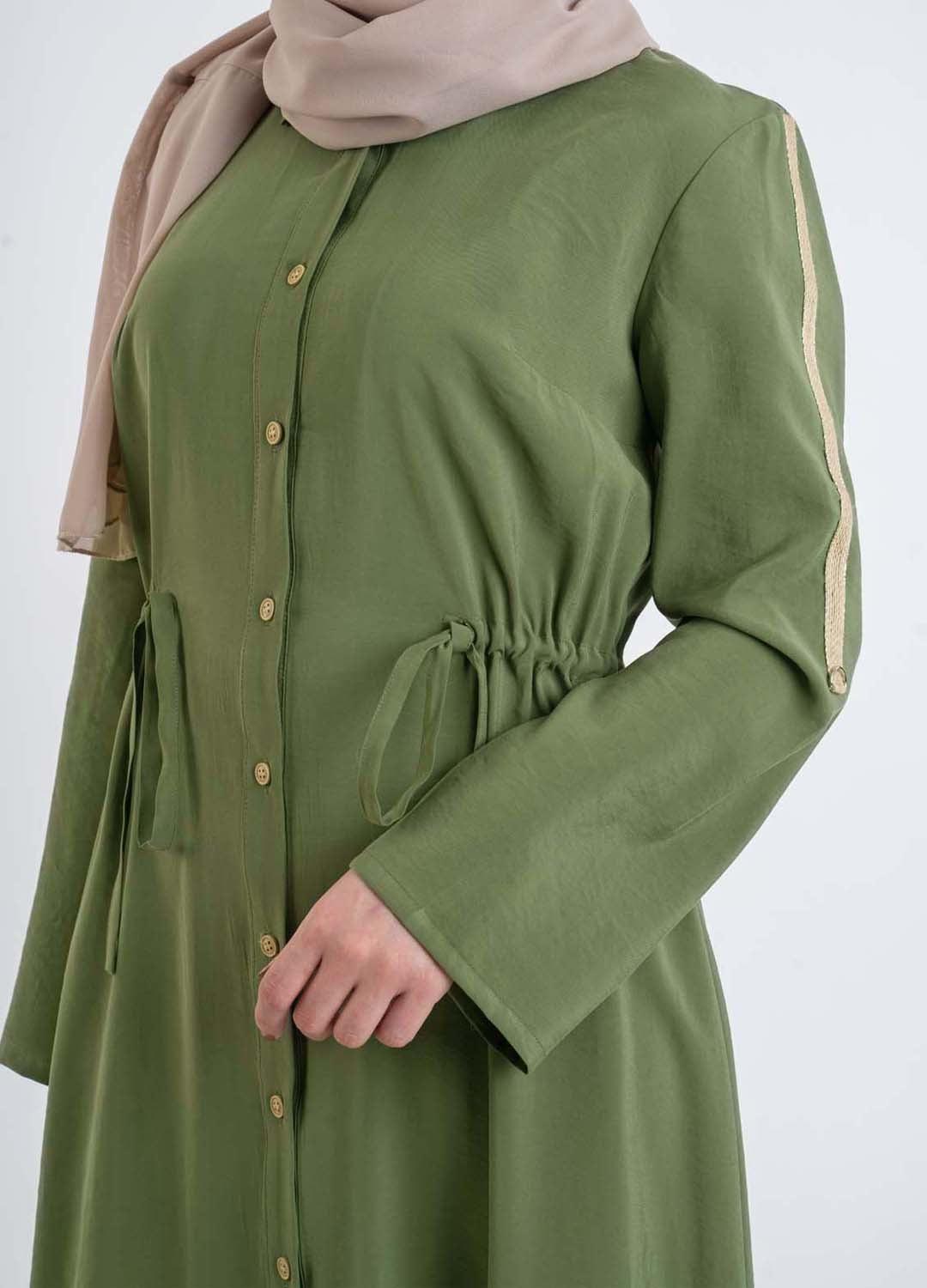 khaki shirt dress - Modest Dresses, Abaya, Long Sleeve dress!