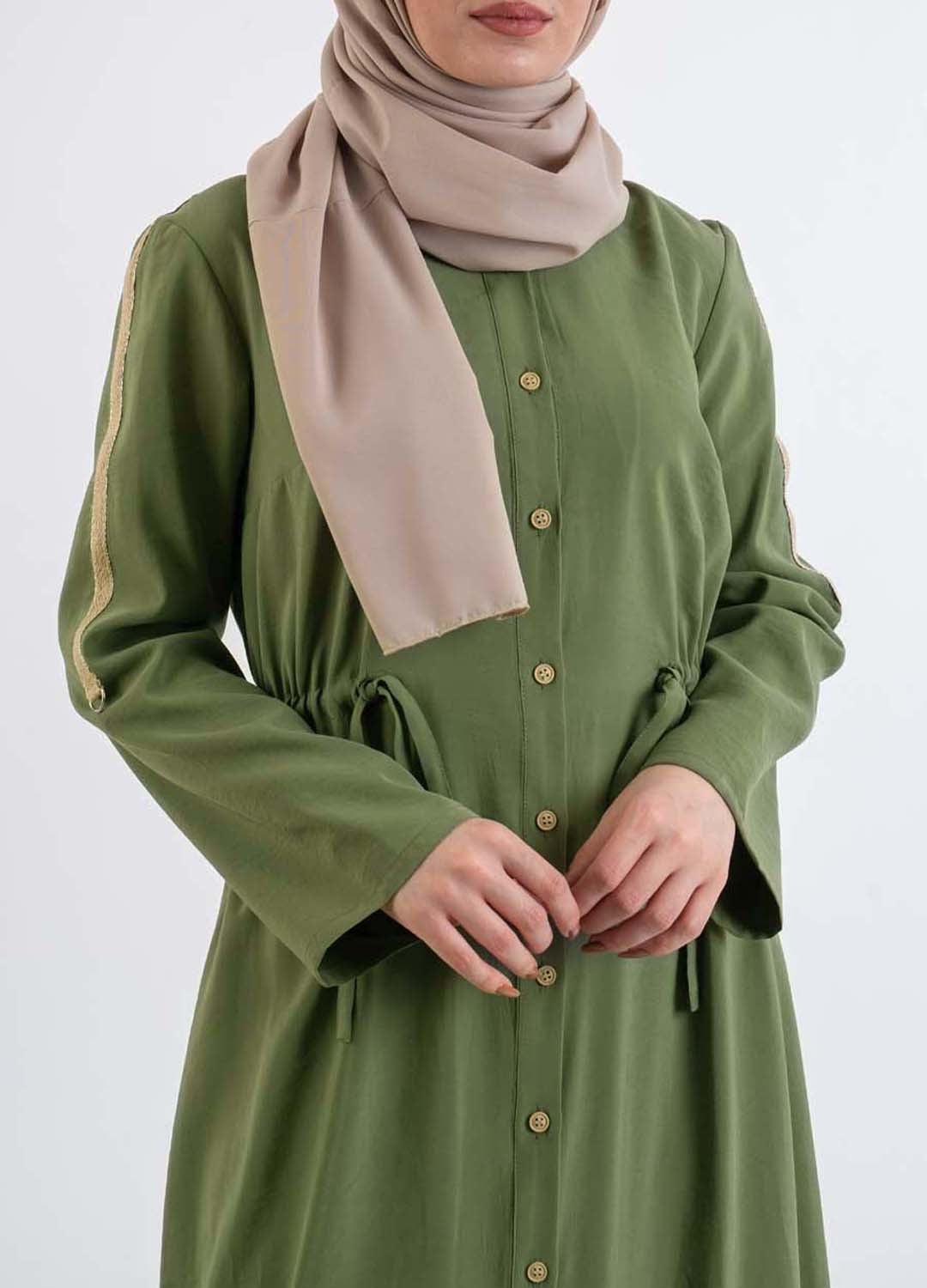 khaki shirt dress - Modest Dresses, Abaya, Long Sleeve dress!