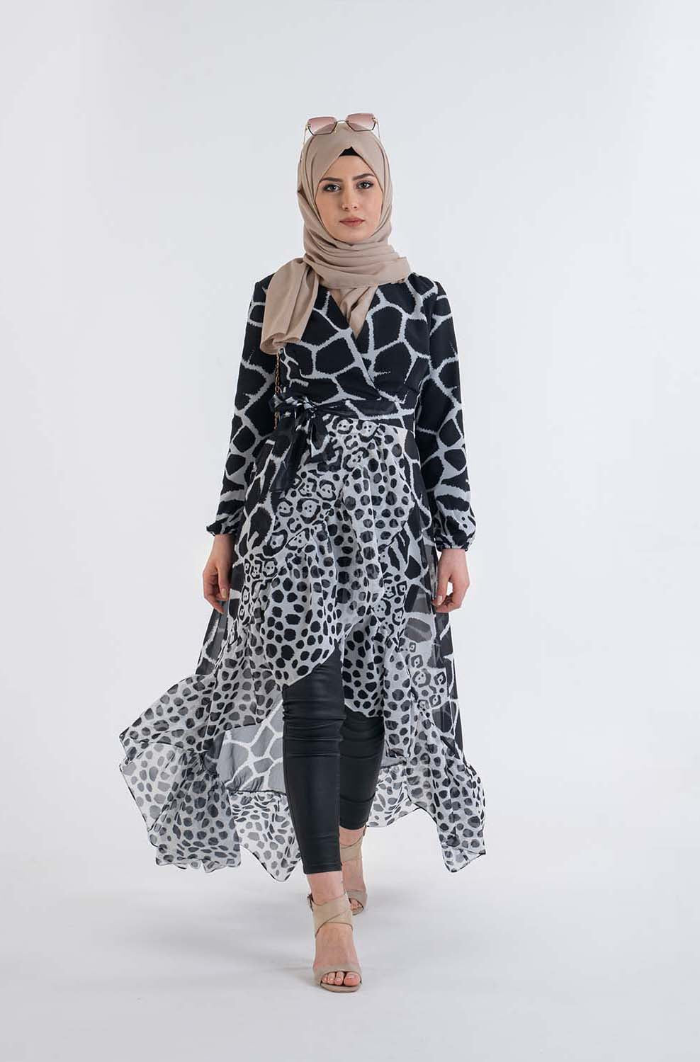 Leo Prİnt Tunic- Modest Dresses, Abaya, Long Sleeve dress!