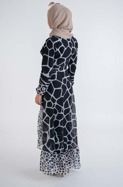 Leo Prİnt Tunic- Modest Dresses, Abaya, Long Sleeve dress!