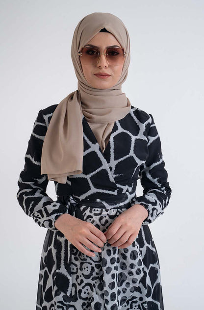 Leo Prİnt Tunic- Modest Dresses, Abaya, Long Sleeve dress!