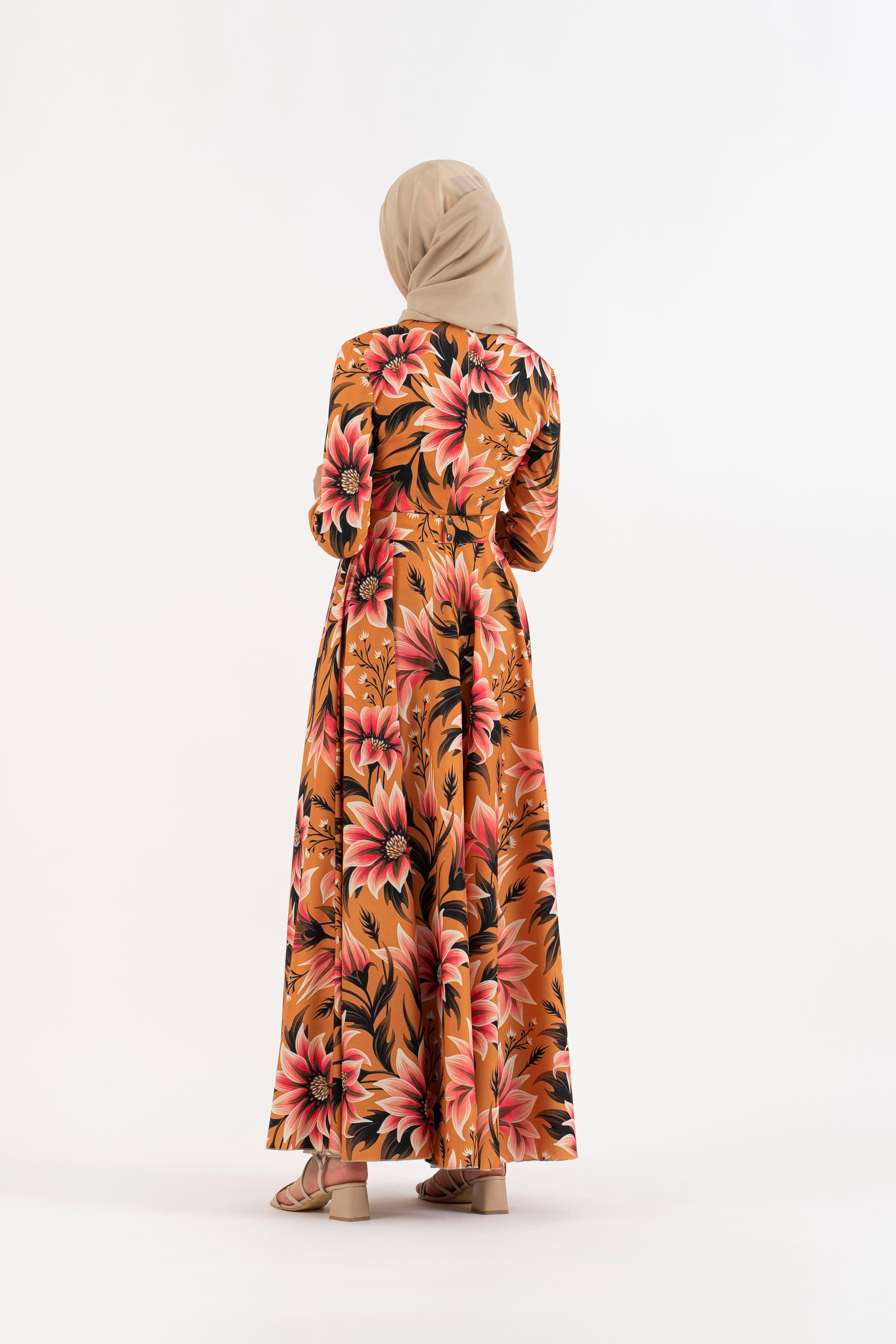 marmalade floral long dress  Modest Dresses, Abaya, Long Sleeve dress!