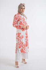 orange Flower Shirt - Modest Dresses, Abaya, Long Sleeve dress!