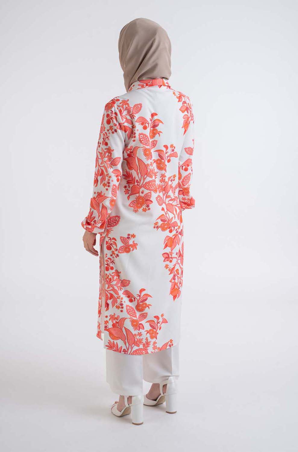 orange Flower Shirt - Modest Dresses, Abaya, Long Sleeve dress!