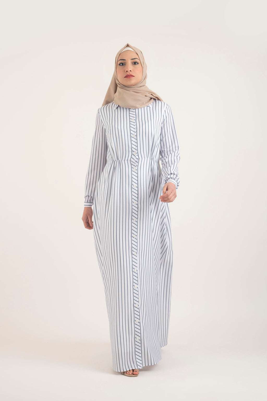 Pencil Stripe Dress - Modest Dresses, Abaya, Long Sleeve dress!