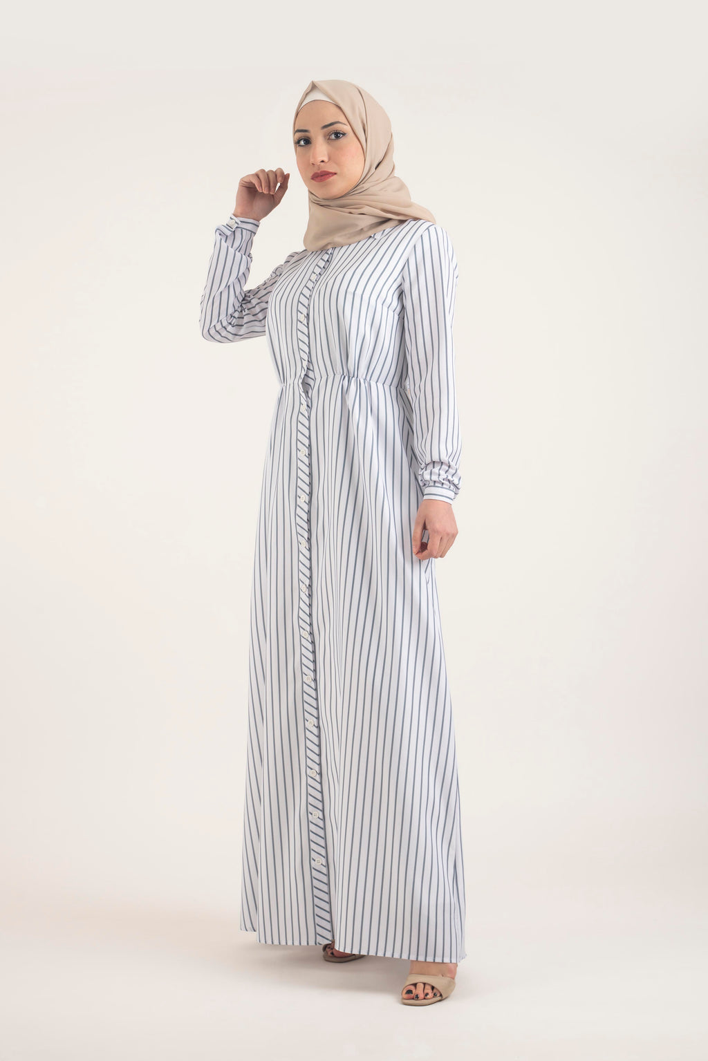 Pencil Stripe Dress - Modest Dresses, Abaya, Long Sleeve dress!