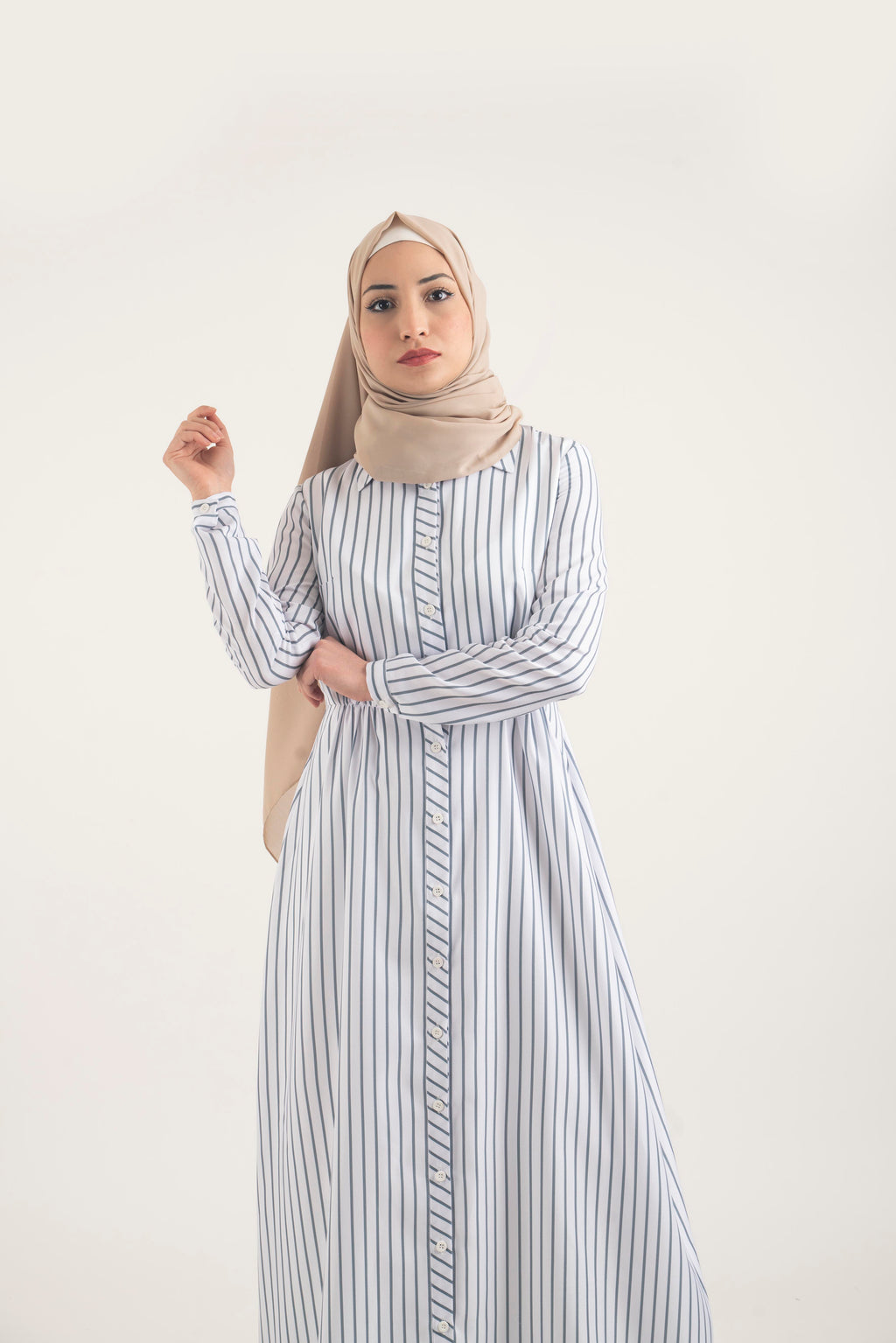 Pencil Stripe Dress - Modest Dresses, Abaya, Long Sleeve dress!