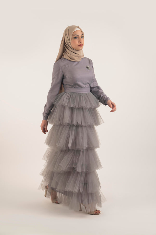 Royal Gray Dress - Modest Dresses, Abaya, Long Sleeve dress!