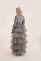 Royal Gray Dress - Modest Dresses, Abaya, Long Sleeve dress!
