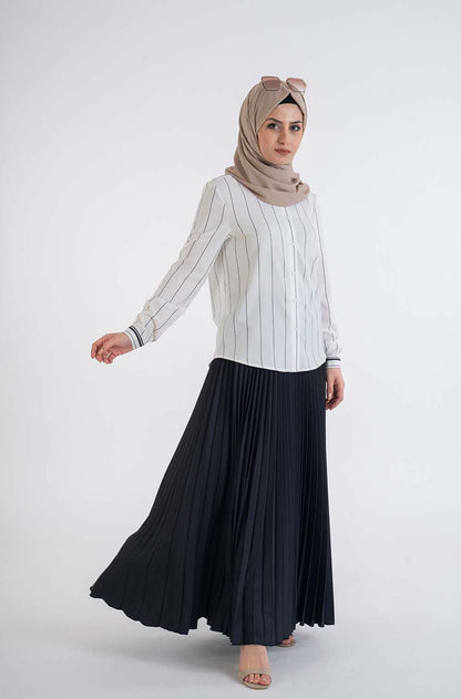 striped shirt - Modest Dresses, Abaya, Long Sleeve dress!