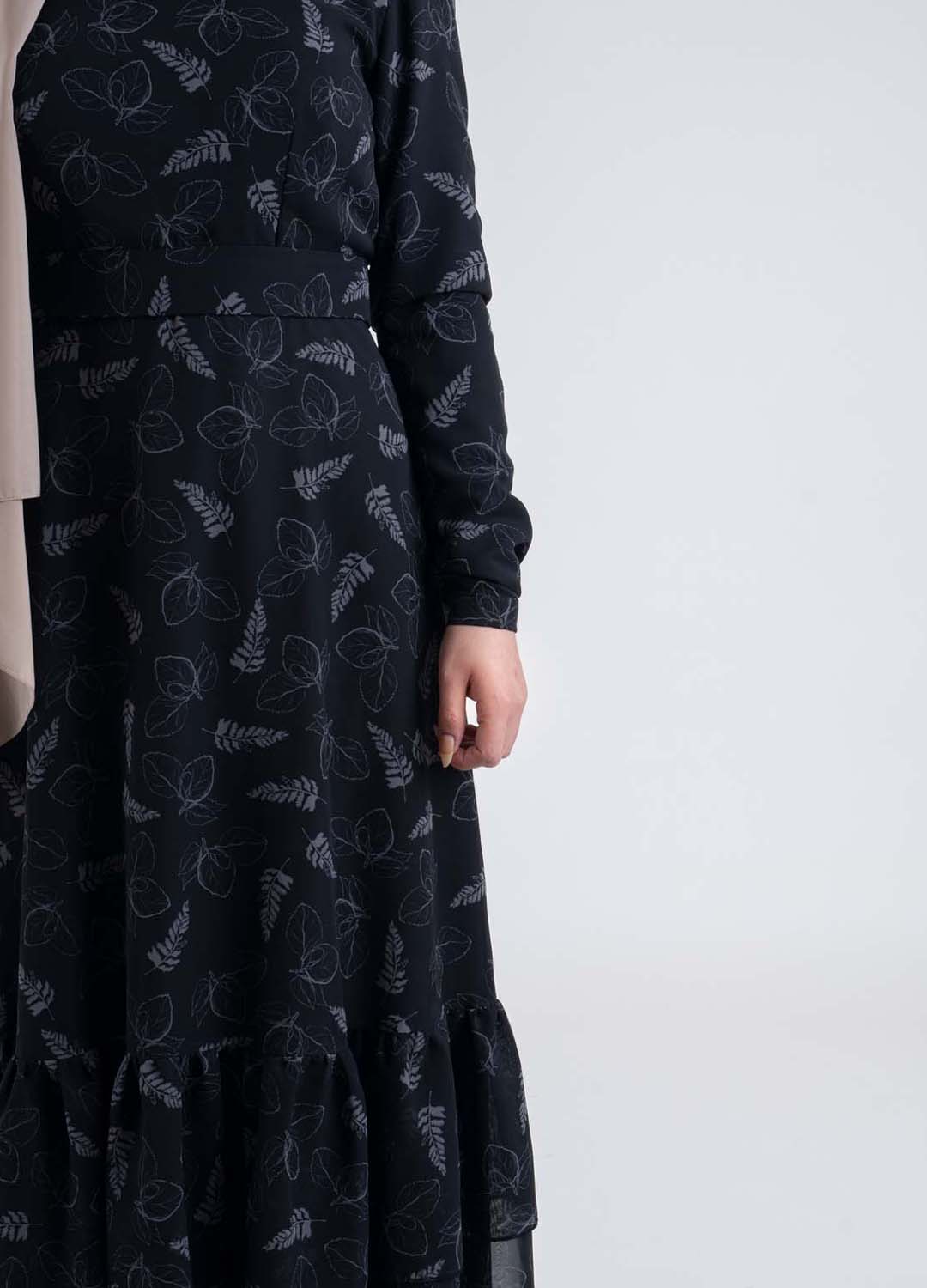 white leaf dress- Modest Dresses, Abaya, Long Sleeve dress!