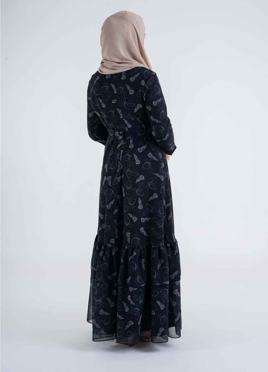 white leaf dress- Modest Dresses, Abaya, Long Sleeve dress!