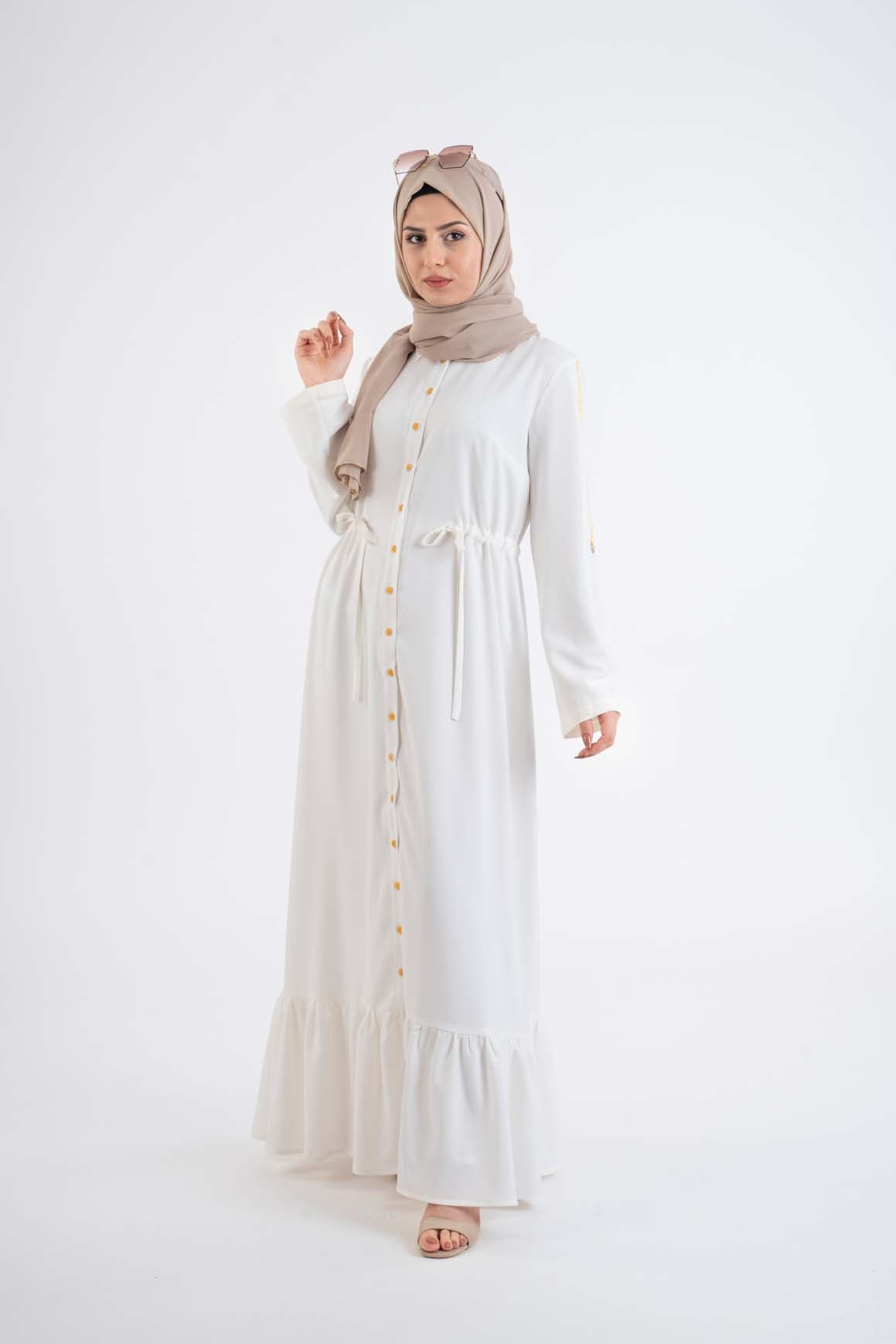 white shirt dress - Modest Dresses, Abaya, Long Sleeve dress!