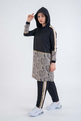 Zebra HOODED Sport Suit - Modest Dresses, Abaya, Long Sleeve dress!