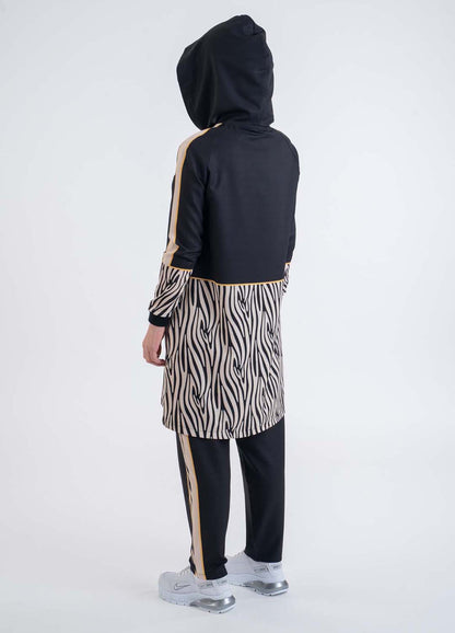 Zebra HOODED Sport Suit - Modest Dresses, Abaya, Long Sleeve dress!